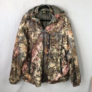 King's Jacket Mens XL Camo Mountain Shadow Softshell Hooded Insulated Hunting
